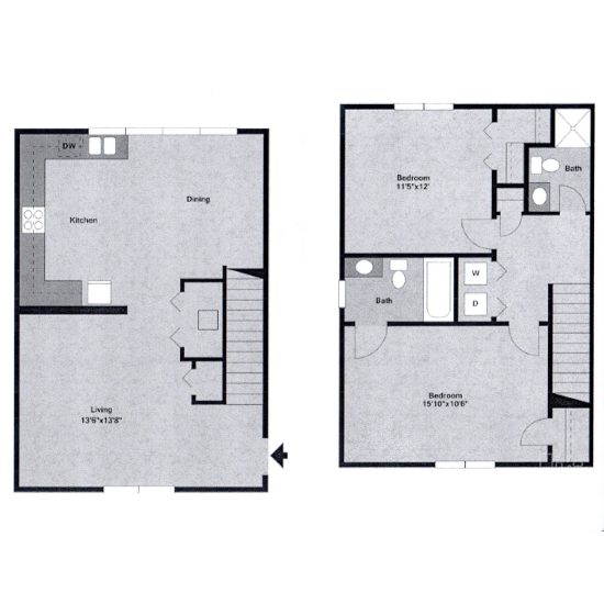 Two Bedroom Townhomes