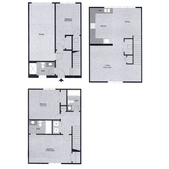 Three Bedroom Townhomes